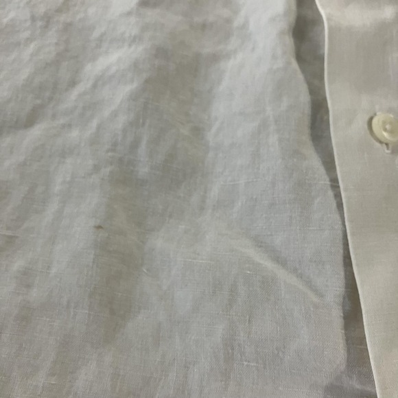 Polo Ralph Lauren Shirt Mens 3XB White Linen Silk Blend Short Sleeve Loop Collar - Picture 3 of 8